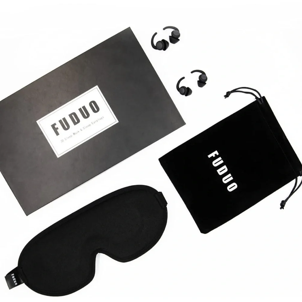 Dark & Quiet Bundle Memory Foam Eye Mask & 2 Pair Super Soft Silicone Ear Plugs